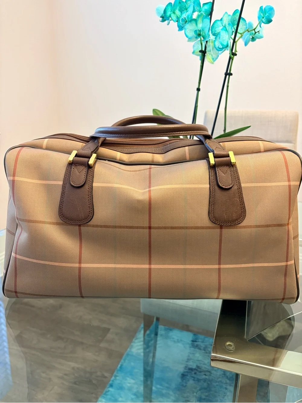 Vintage Burberrys Nova Check Boston Bag,